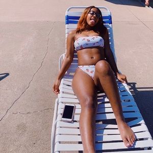 Two Piece Strapless Bikini Bathing Suit Set